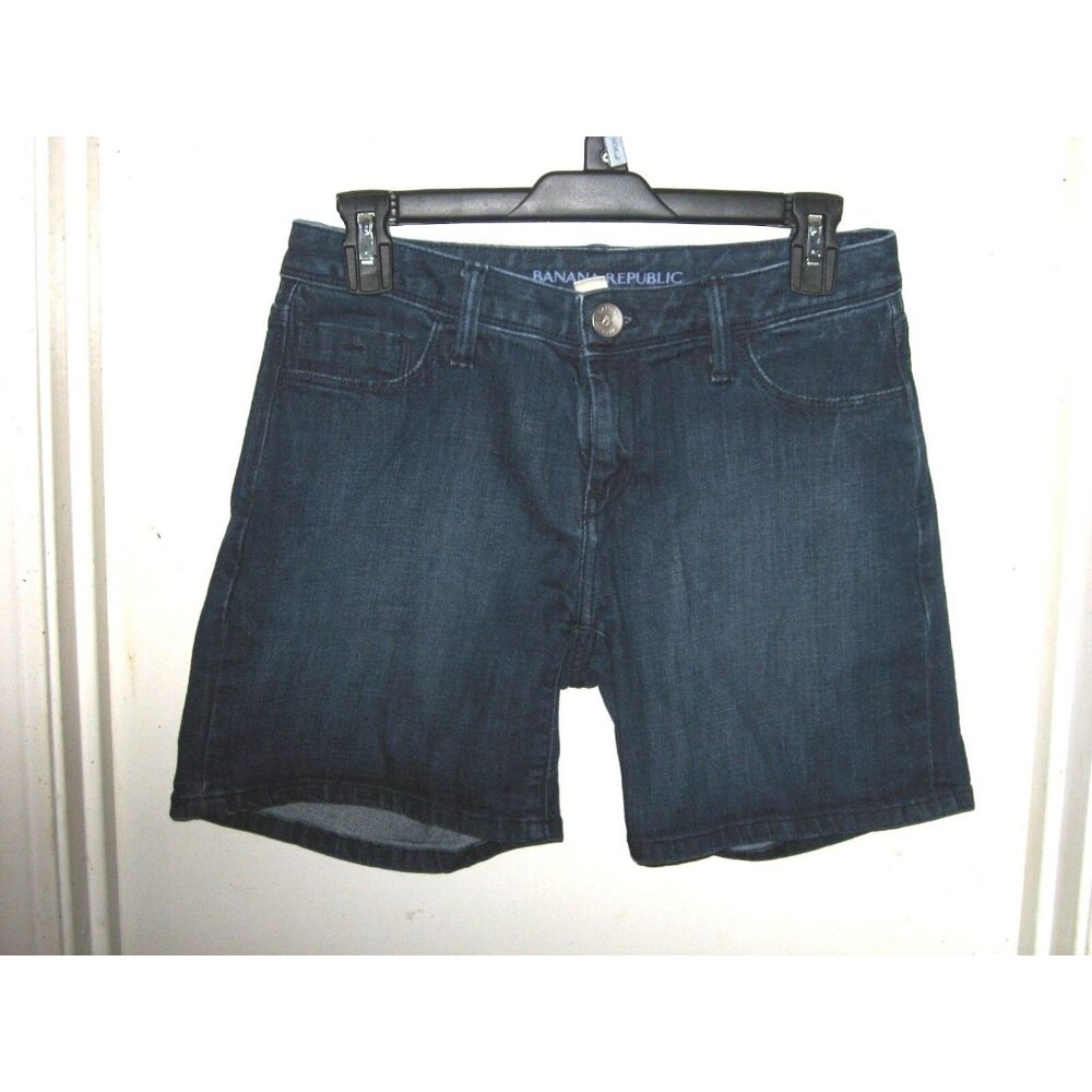 Banana Republic Womens Blue Denim Jean Shorts Rollup Indigo Size 26